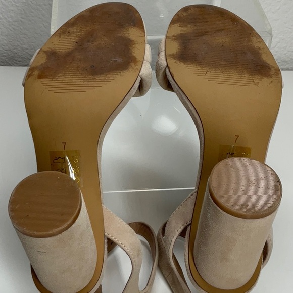 Madewell Rosalie Suede High Heel Sandal Sand Dune Size 7 - Picture 11 of 11